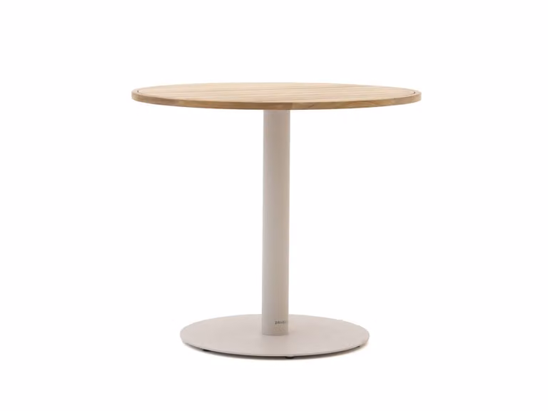 Zavelli Ronde Bartafel van Teakhout voor 2 tot 4 personen, Bruin/Beige, Ø 120 cm, Hoogte: 105 cm
