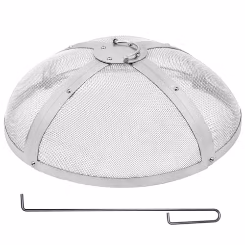 VEVOR Vonkenvanger voor vuurkorven en open haarden, RVS, Zilver, B/D/H: 68,58 x 68,58 x 185 mm