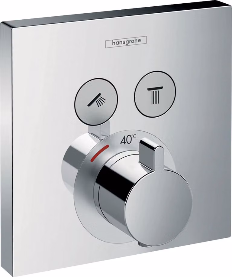 Hansgrohe ShowerSelect complete inbouwthermostaatset met 2 uitgangen, chroom
