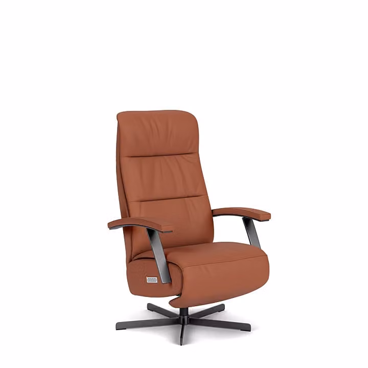 Prominent Sta-op-stoel S-100 met armleuningen - Bruin - Faux leather