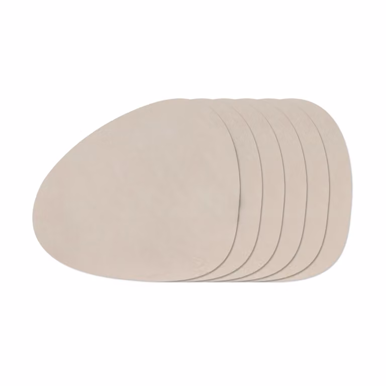 LIND DNA Nupo Curve placematsset Oyster White, 6 stuks