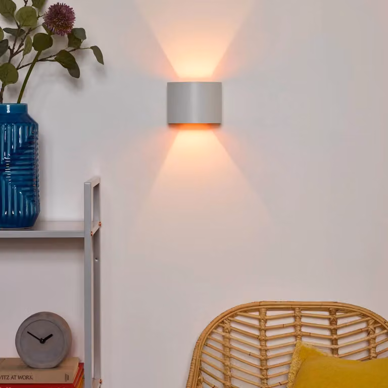 Lucide Xio LED Wandlamp Wit - Modern Aluminium Up & Down Wandverlichting - Dimbare G9 LED 3,5W 2700K Warm Wit