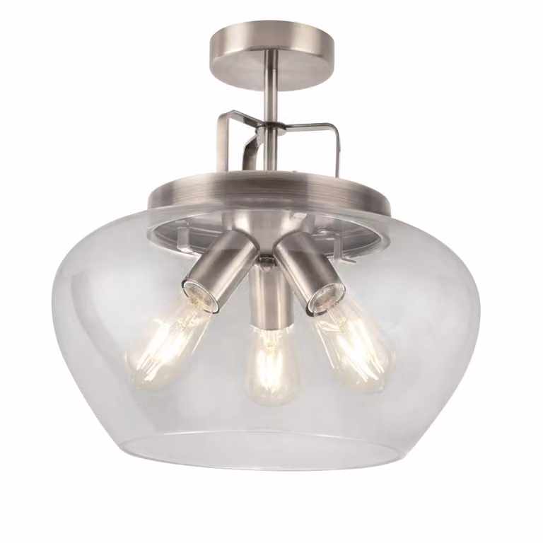 Searchlight Boule Design Plafondlamp - Zilver - Diameter: 40 cm