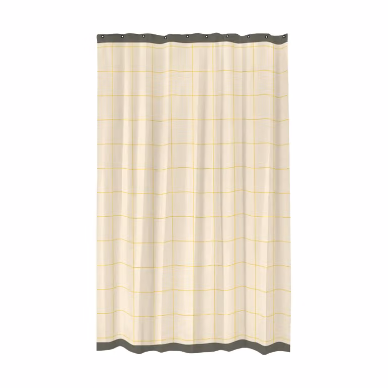 Mette Ditmer Mesh douchegordijn Geel Transparant B: 150 cm, H: 200 cm