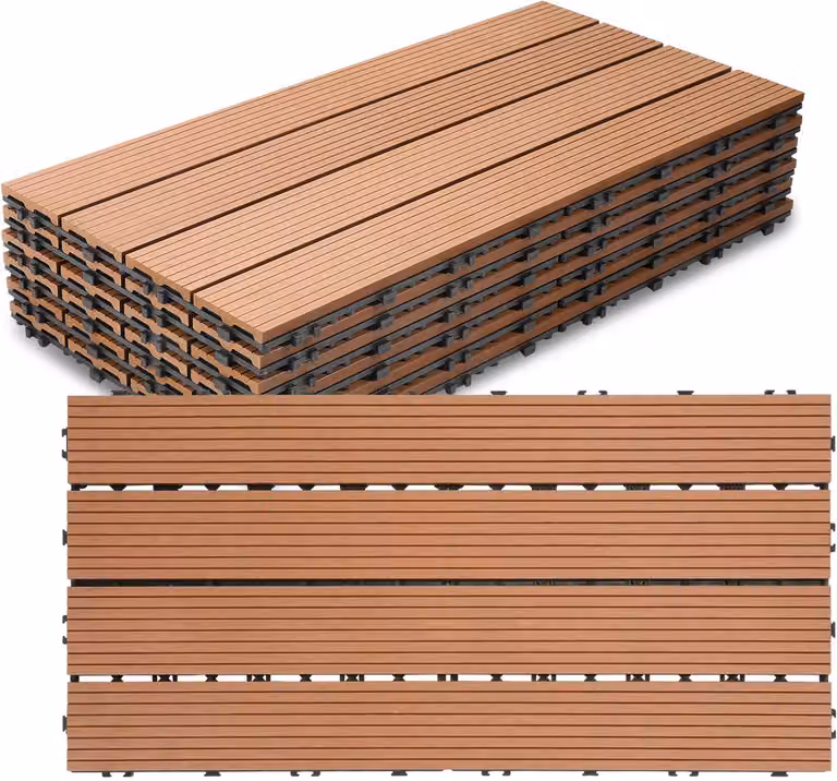 48 Terrastegels in Bruin, Sterke Composiet Tegels, 30 x 60 cm