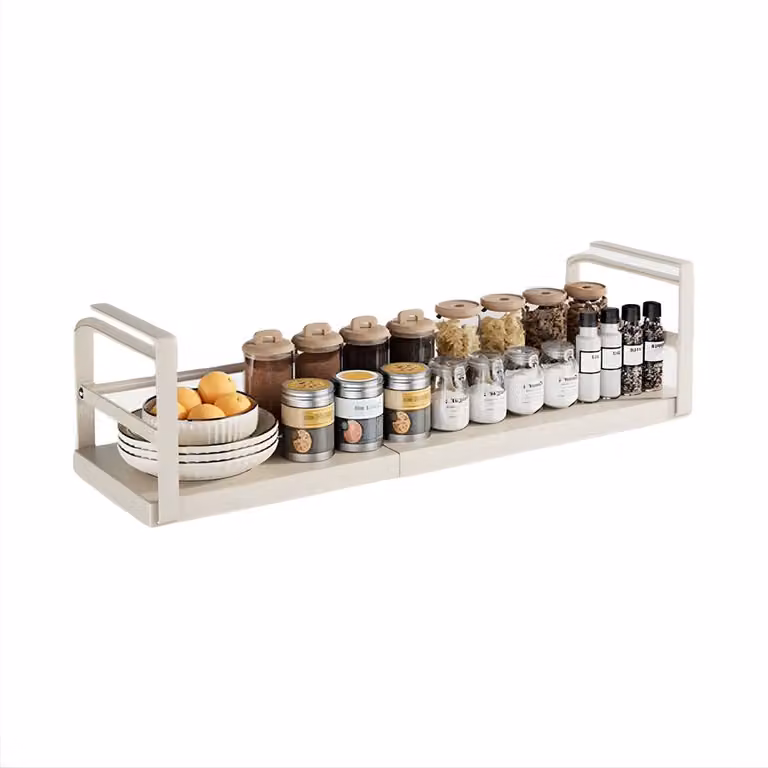 Hangende Kastplank Organizer - Uitbreidbare Metalen Opbergmand voor Keukenkast, Voorraadkast en Bureau - Ruimtebesparend