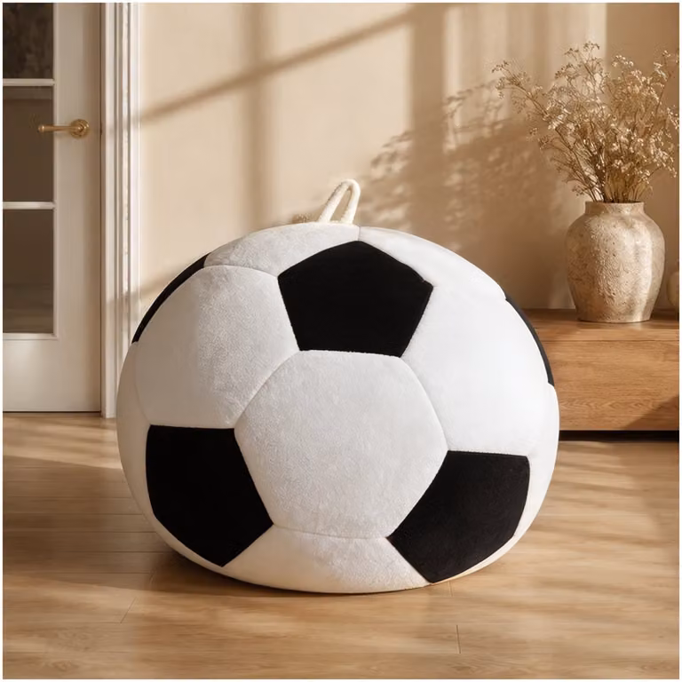 DESMIU Zitzak Voetbal - Rond - Zwart Wit - Diameter: 100 cm