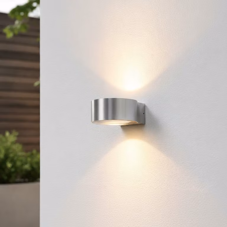 Artdelight Hudson Wandlamp Up/Down - Zilver - Aluminium - Ø 11 cm