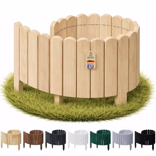 Floranica Borderrand op rol Natuurkleur - 20 x 100 cm - Flexibele houten gazonrand voor borders en verhoogde bedden