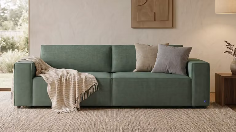 BRUNO® Lounge slaapbank met opbergruimte en logeerbed in mosgroen