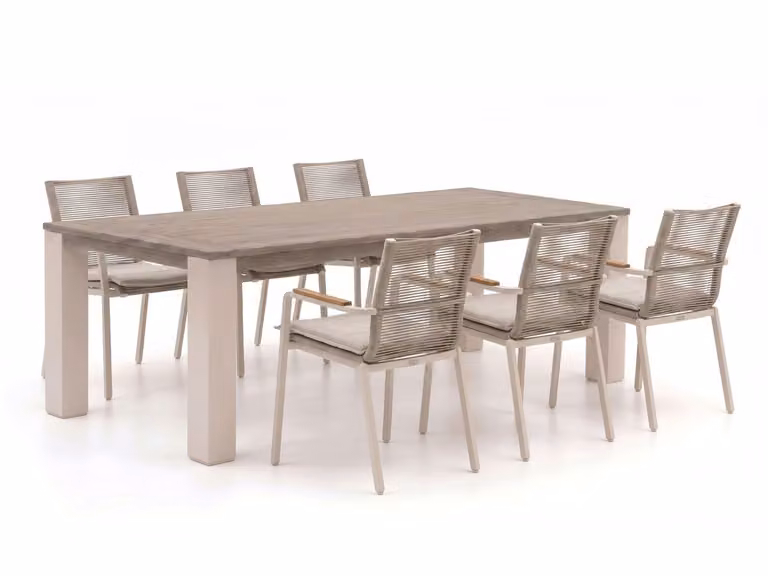 Bellagio Diningset voor 6 personen van teakhout