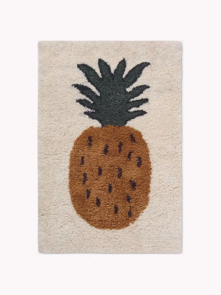 Ferm Living Kids handgetuft wollen vloerkleed met bloemenpatroon, rechthoekig