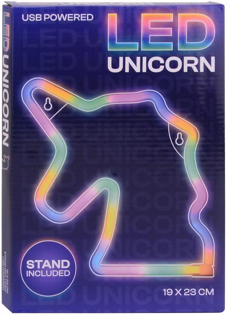 Johntoy 27720 Eenhoorn LED Nachtlamp met Oplaadbare Accu - Meerkleurig