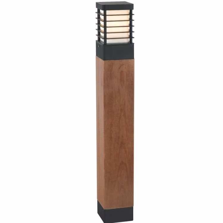 Franssen Selham Tuinverlichting Hout en Metaal Zwart en Houtbruin Hoogte: 85 cm