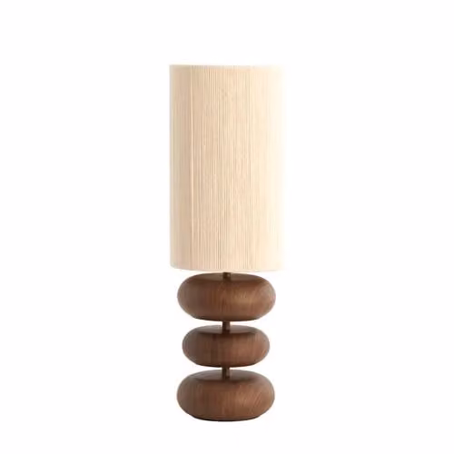 Light & Living Tafellamp Danialo Bruin met Touw en Hout - B/D/H: 22 x 22 x 67,5 cm