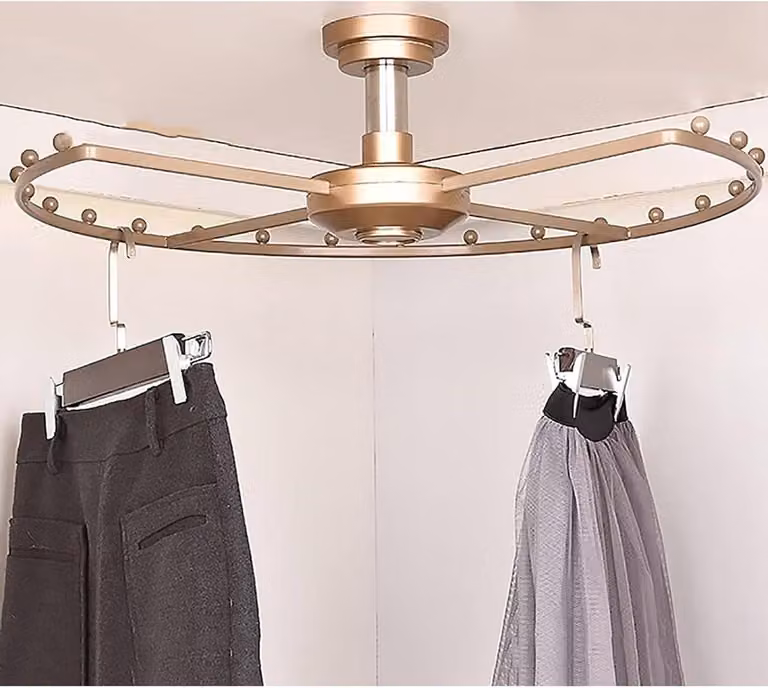Warm as ever Rond kledingrek - Draaibare hoekkledingrail voor inloopkast en garderobe, 42 cm