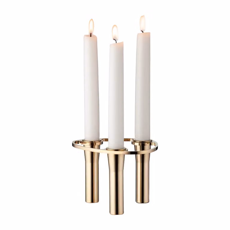 LIND DNA Lind Curve combineerbare kandelaar Triple 24K verguld