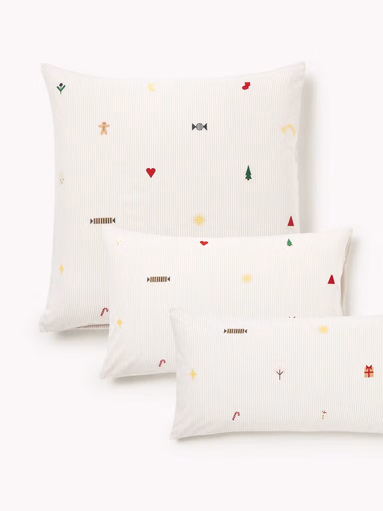 Westwing Collection Anella katoenen perkal kussenhoes 40 x 80 cm