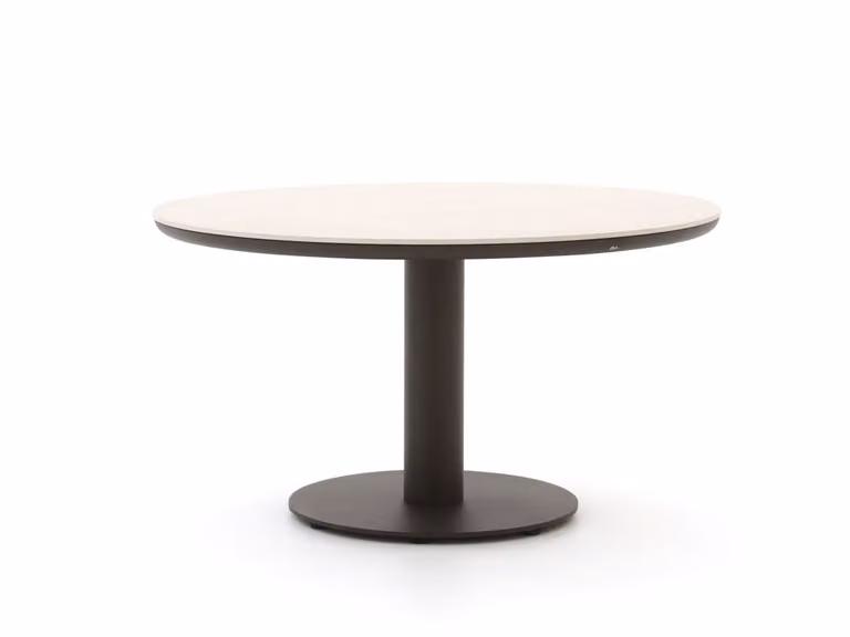 Apple Bee Ronde Tuineettafel met Sintered Stone en Aluminium Onderstel in Wit of Beige - Diameter: 140 cm