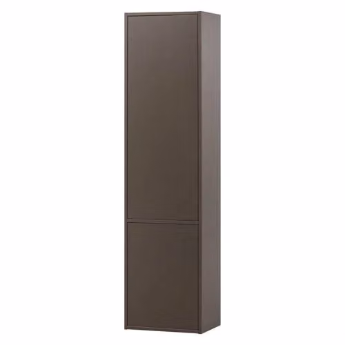 WOOOD Meggy Smalle Opbergkast van Grenen Hout in Grijs - H 215 x B 55 x D 40 cm
