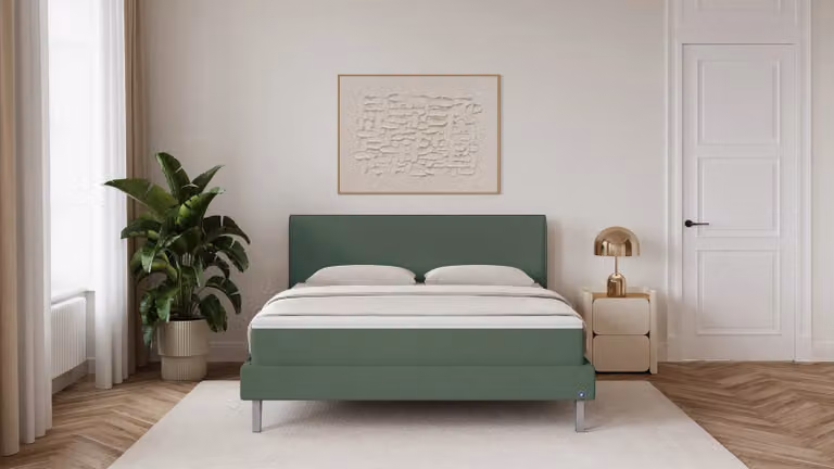 BRUNO Classic bed groen met matras en lattenbodem B/D: 160 x 200 cm