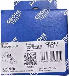 Grohe Euroeco CT zelfsluitende douchekraan, opbouwmontage, chroom - 36267000