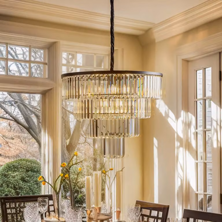 Nowodvorski Lighting Hanglamp Cristal Black L 7614, Dimbaar, Glas en Kristal, Transparant/Zwart