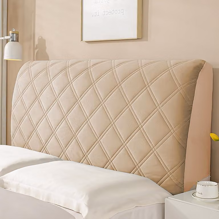 Hoofdbordhoes Zacht Khaki - Stoffen Beschermhoes voor Bed Decoratie tot 220 cm
