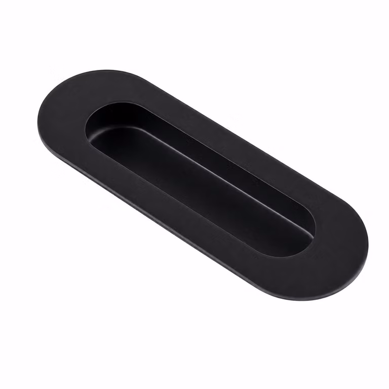 Set van 2 zwarte ovale RVS komgrepen - 92 x 28 mm