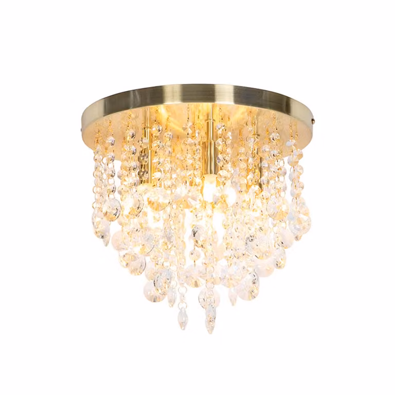 Qazqa Medusa Smart plafondlamp goud met transparant glas, dimbaar en Wifi, incl. 6 G9 lampen