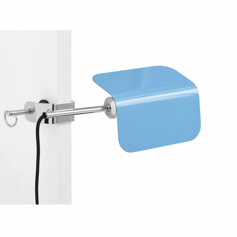 HAY Apex Clip lamp blau met zilver accenten