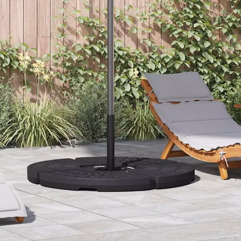 vidaXL Parasolstandaard waaier vorm zwart, 4 stuks