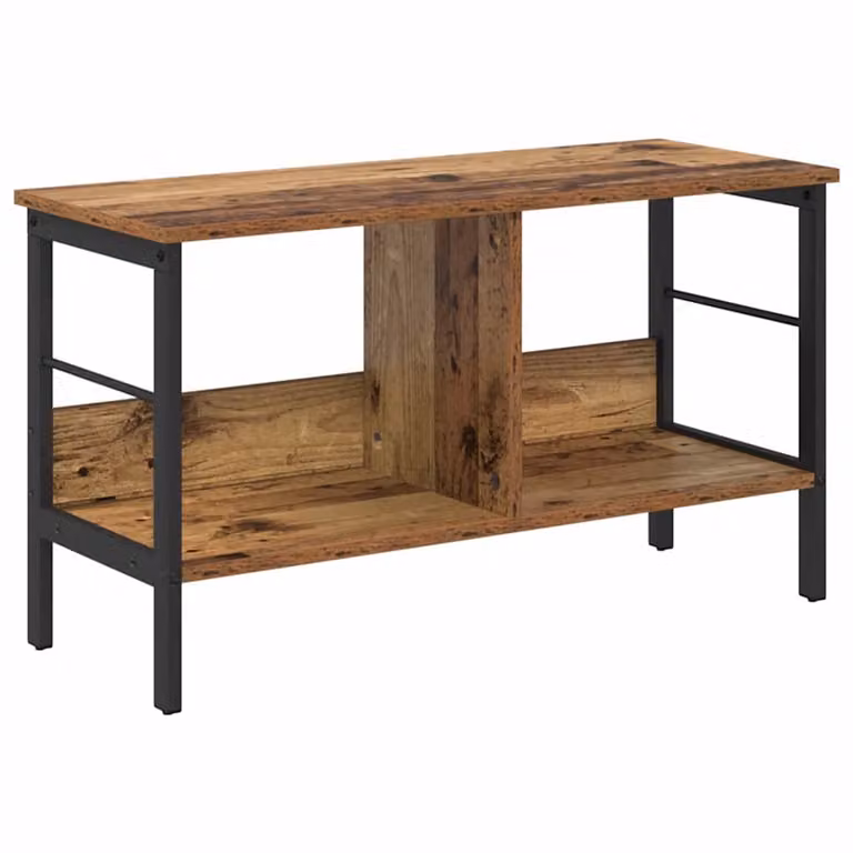vidaXL Boekenplank 2-laags van bewerkt hout in oud hout, B/D/H: 82 x 32 x 144,5 cm