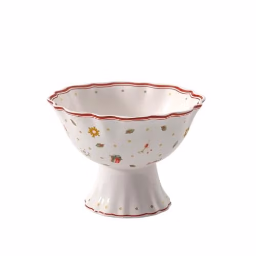 Villeroy & Boch Toy's Delight dessertschaaltje op voet Wit-rood 33 cl