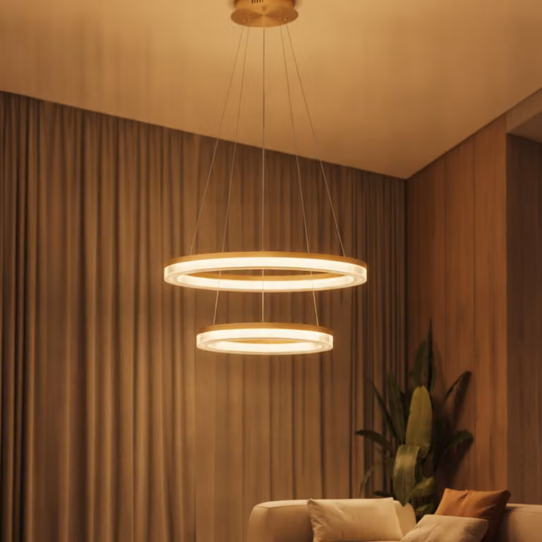Lyora Gouden hanglamp 2-lichts - Modern aluminium/metaal