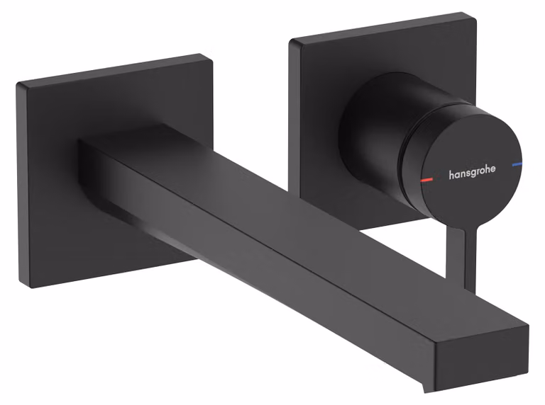 Hansgrohe Tecturis E Inbouw wastafelmengkraan met één hendel, wandmontage, waterbesparend, uitloop 22,5 cm