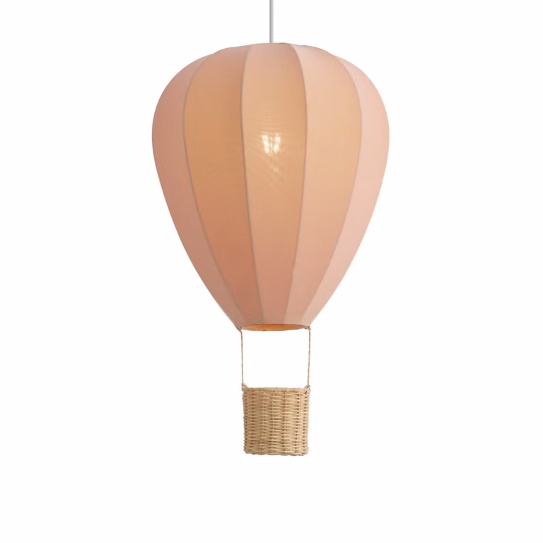Qazqa Kinder hanglamp roze luchtballon lampion nachtlampje