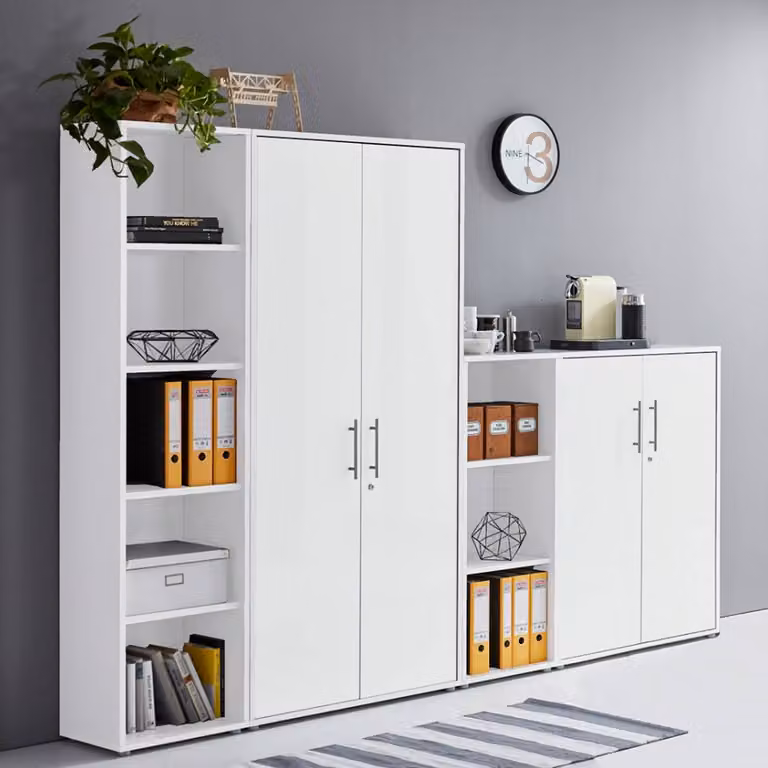 home24 Kastenset 4-delig wit, B/D/H: 85 x 33 x 186 cm