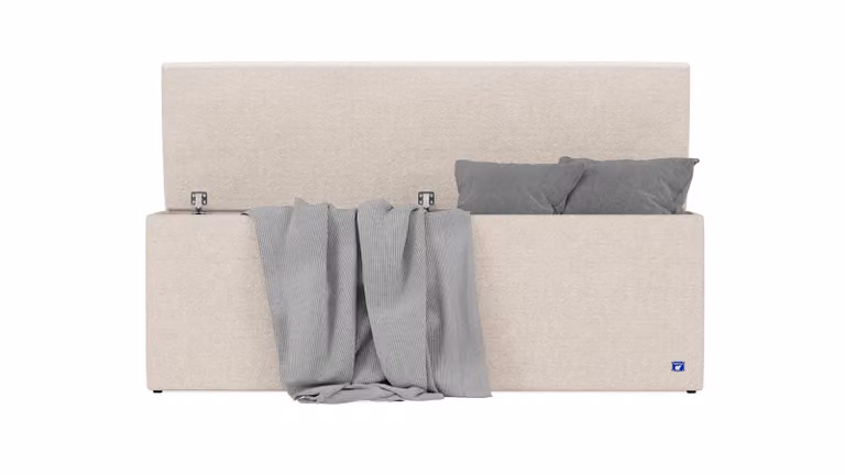 BRUNO opbergbank in beige met textiel en modern design, Breedte: 140 cm