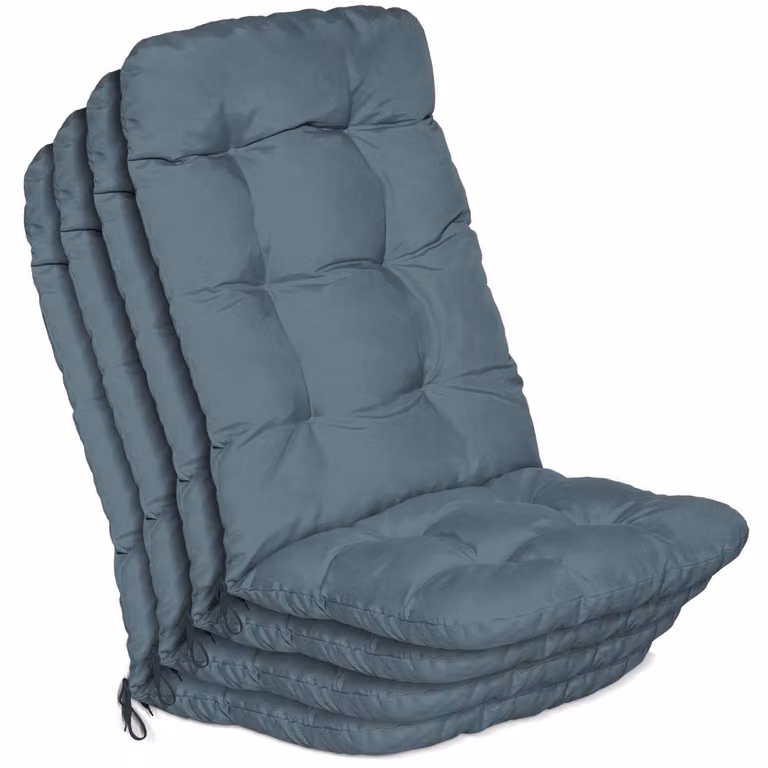 Beautissu Flair HL set van 4 rugleuningkussens, duivenblauw, B/D/H: 120 x 50 x 8 cm