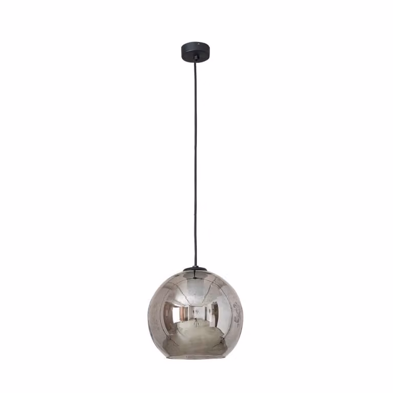 Lyora Polaris Bol hanglamp - Grijs/Zwart/Transparant - Diameter: 25 cm