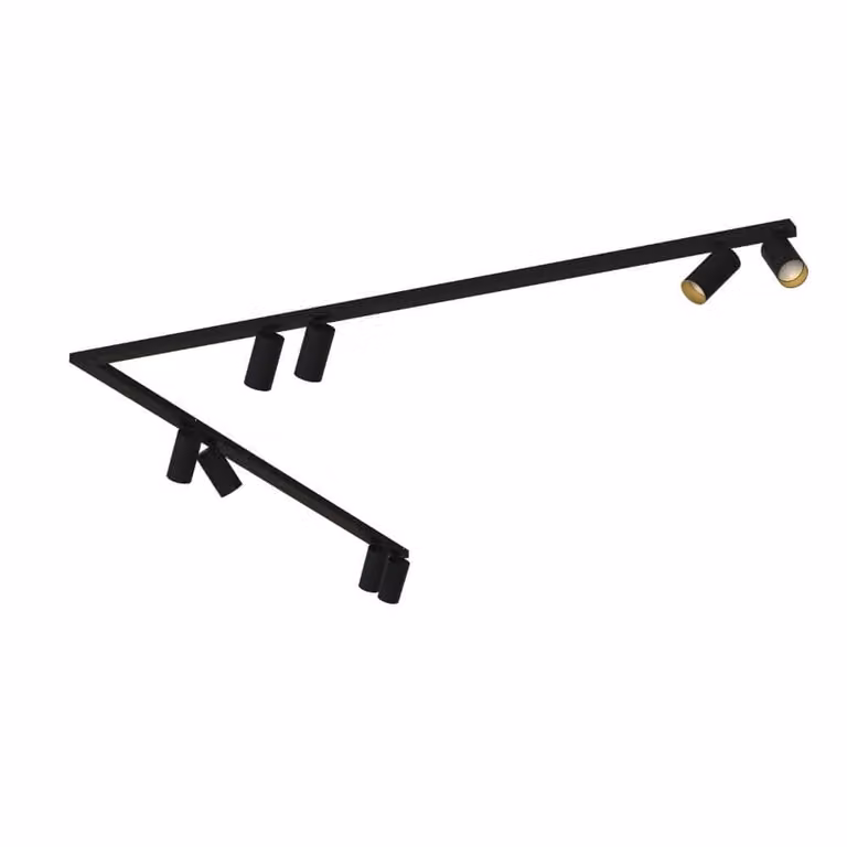 Lyora Plafondlamp met hoek Mono 2x 150cm - Zwart/Goud/Messing