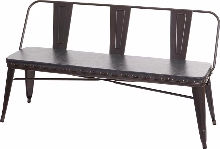 Chesterfield 3-zitsbank MCW-H10 in zwart-grijs kunstleder voor keuken, eetkamer of gang