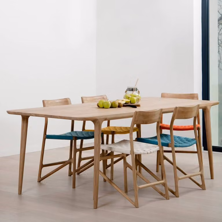 home24 Houten eettafel Scandinavisch design, eikenhout, bruin, B/D: 180 x 90 cm