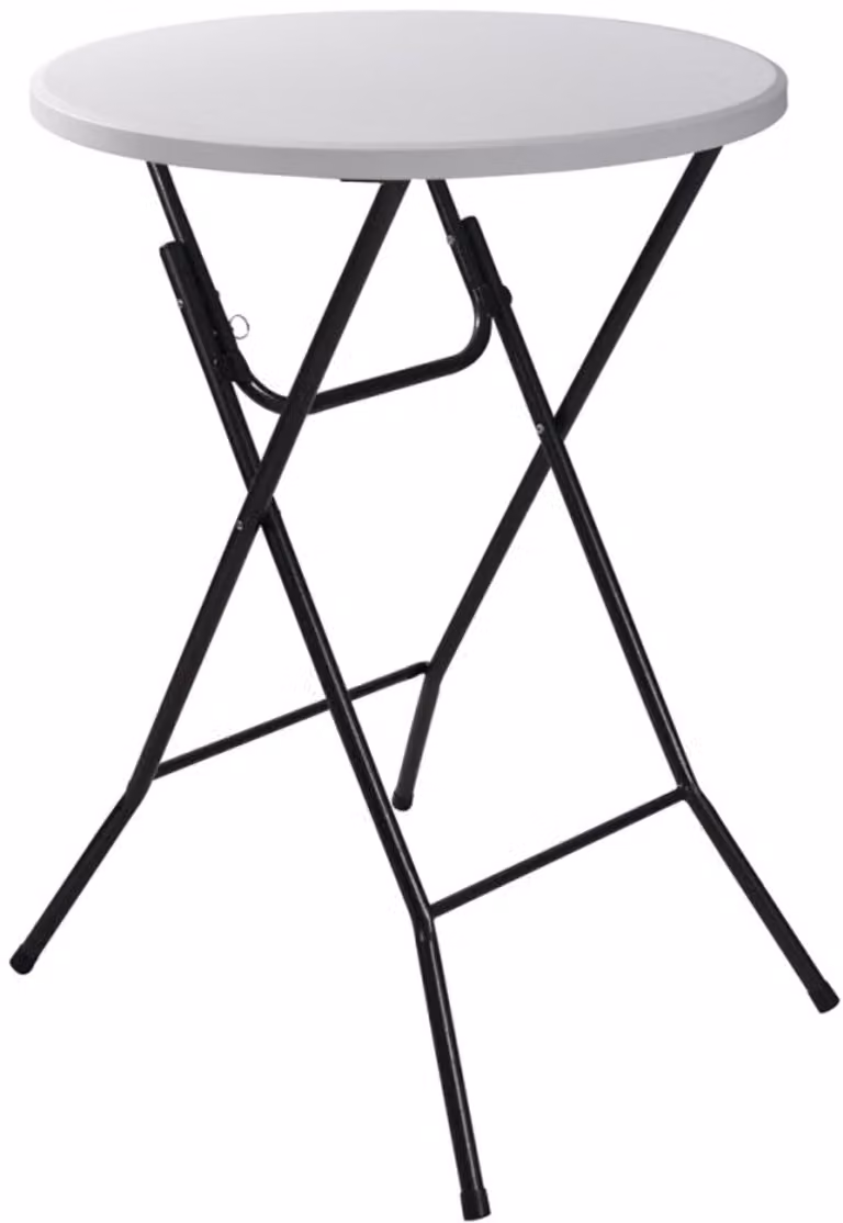 Practo Garden Opvouwbare Ronde Statafel - Wit - B/D/H: 80 x 80 x 110 cm