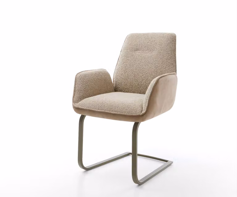 DELIFE Sledemodel Zoa-Flex bank met titanium pocketveer kern in beige en bruin materiaalmix