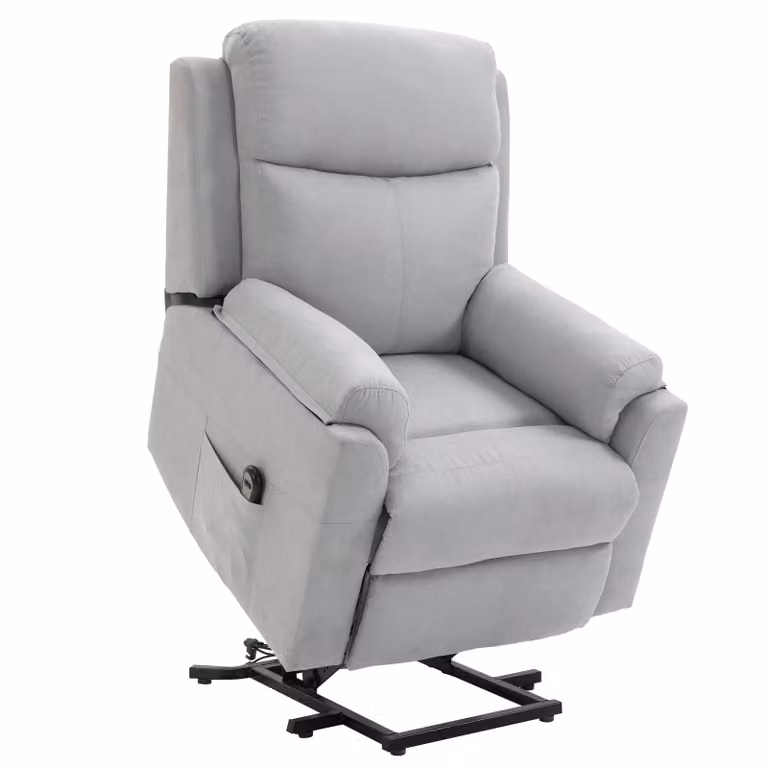 HOMCOM Elektrische Sta-Stoel voor Senioren met Slaapfunctie en 160 graden Kanteling, Linnen Touch Polyester, B/D/H: 83 x 89 x 102 cm