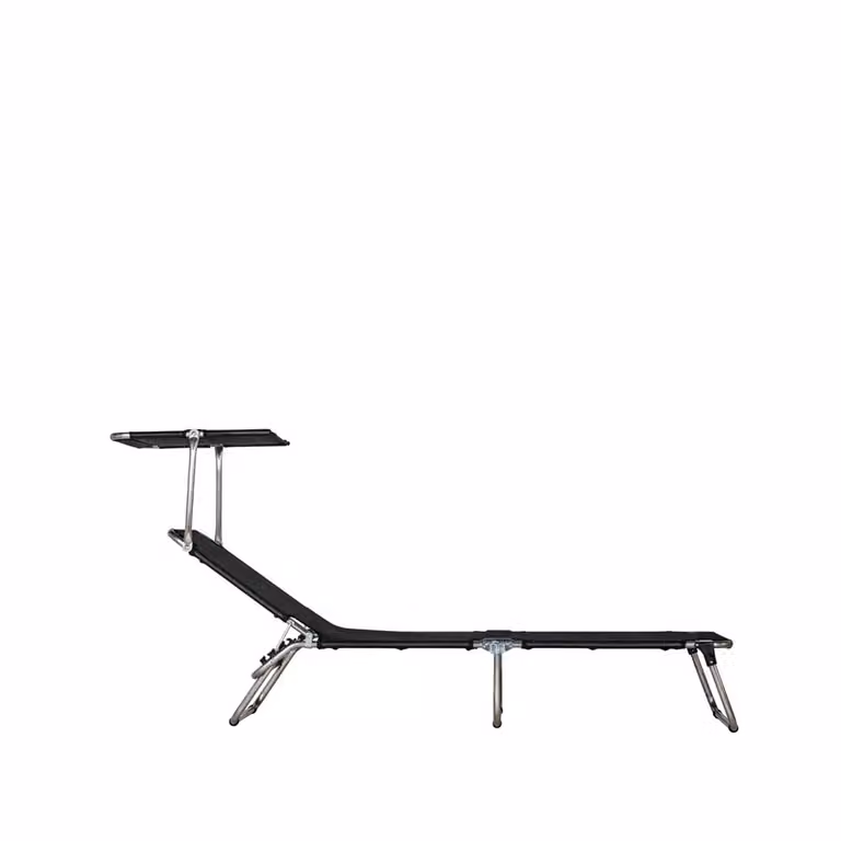 Fiam Amigo Top ligbed met zonnedak, zwart textaline en aluminiumframe