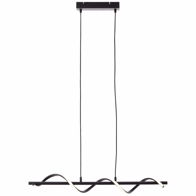 Brilliant Eunice LED hanglamp zwart/wit modern metaal/kunststof B: 80 cm, D: 10 cm, H: 150 cm