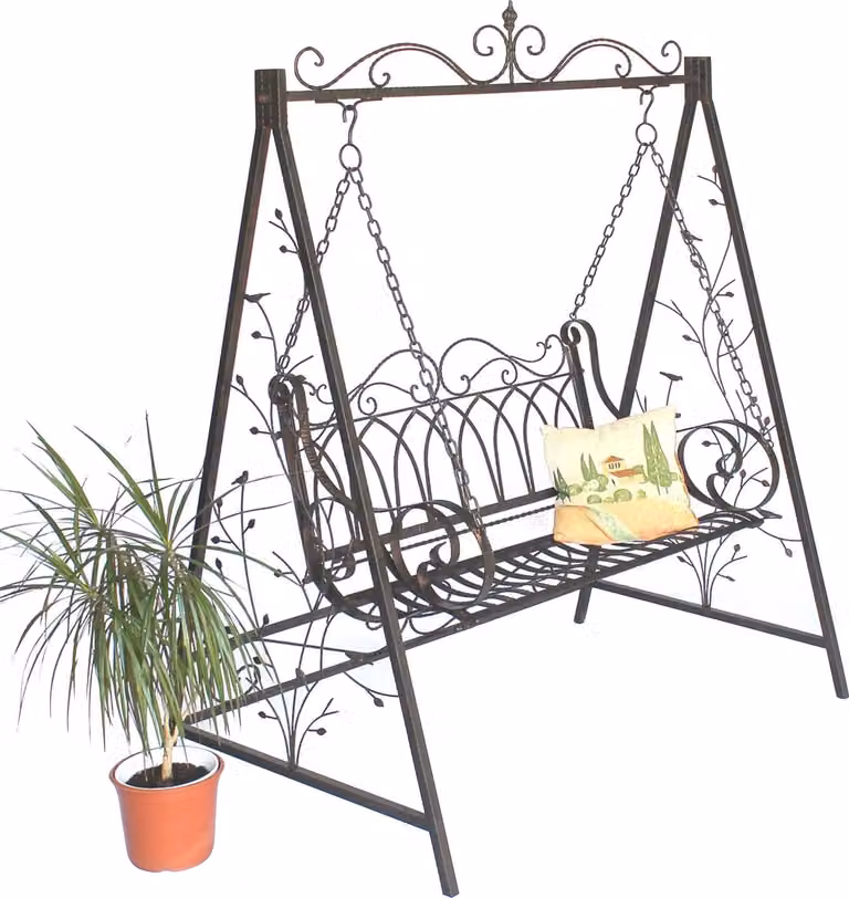 DanDiBo Hollywood schommel model 18688 met 2 zitplaatsen in antiek/vintage design van smeedijzer